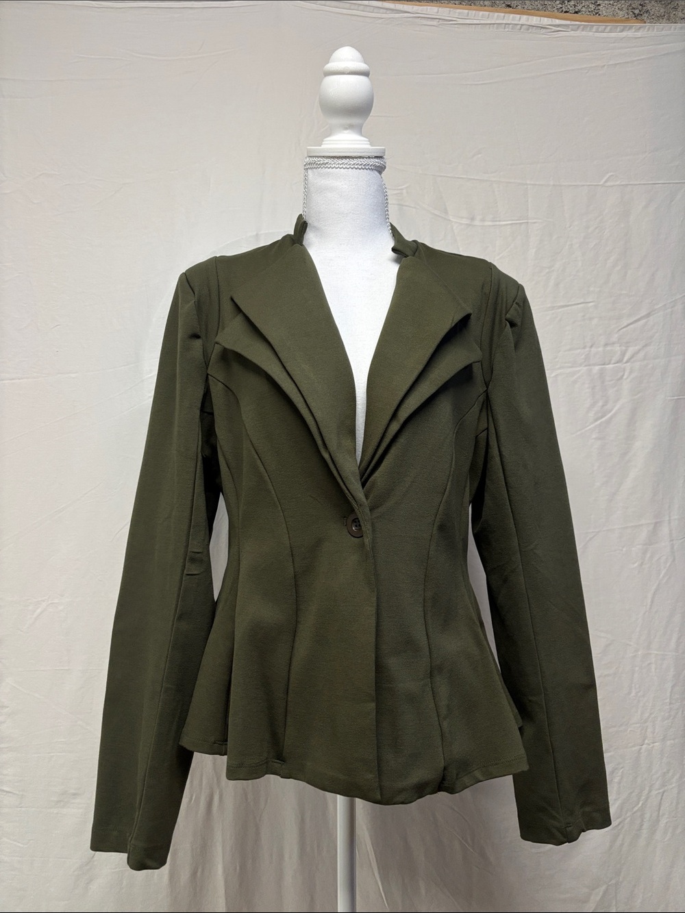 Hybrid & company Olive Green Peplum Blazer Jacket